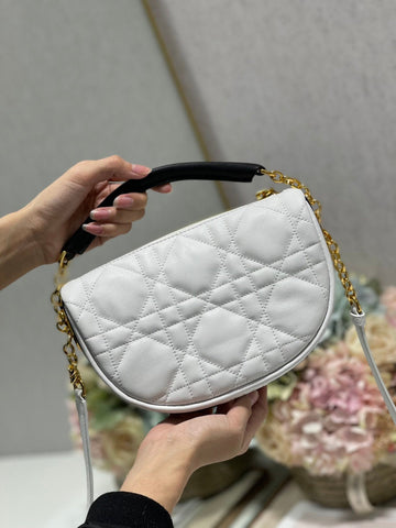 Top Quality Small Vibe Hobo Bag White Cannage, White Handbags, Crossbody Bags, 20cm CD M7200ONOA_M879