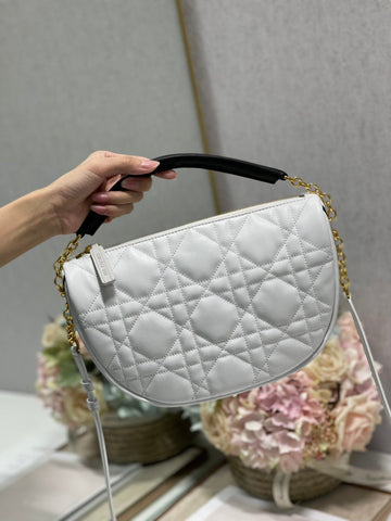 Top Quality MeTop Qualityum Vibe Hobo Bag White Cannage, White Handbags, Crossbody Bags, 30cm CD M7201ONOA_M879