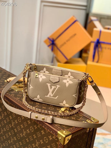 Top Quality Multi Pochette Accessoires Monogram Empreinte Tourterelle Beige/Cream For Women,  Shoulder And Crossbody Bags 9.8in/25cm Top Quality