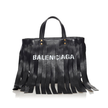 Balenciaga Laundry Cabas Fringe Leather Tote Bag (SHG-33746)