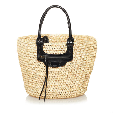 Balenciaga Panier Raffia Tote Bag (SHG-35038)