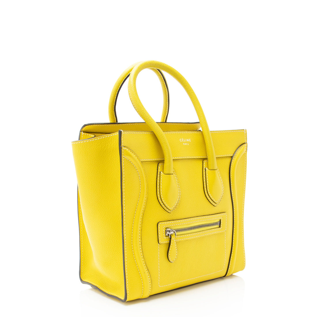 Celine Drummed Calfskin Micro Luggage Tote