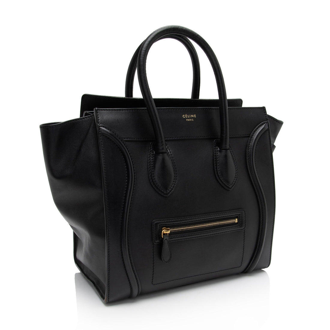 Celine Drummed Calfskin Mini Luggage Tote (SHF-MoYYfB)