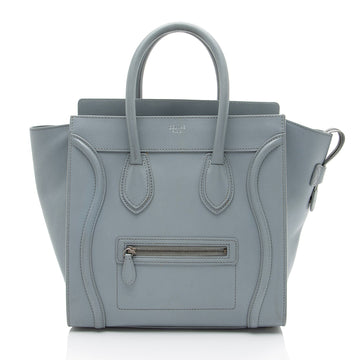 Celine Drummed Calfskin Mini Luggage Tote
