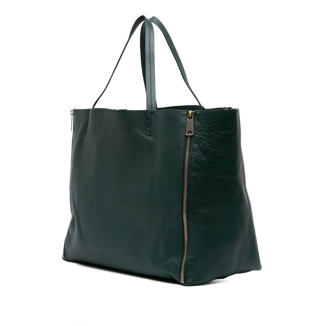 Celine Lambskin Horizontal Zipper Gusset Cabas Tote