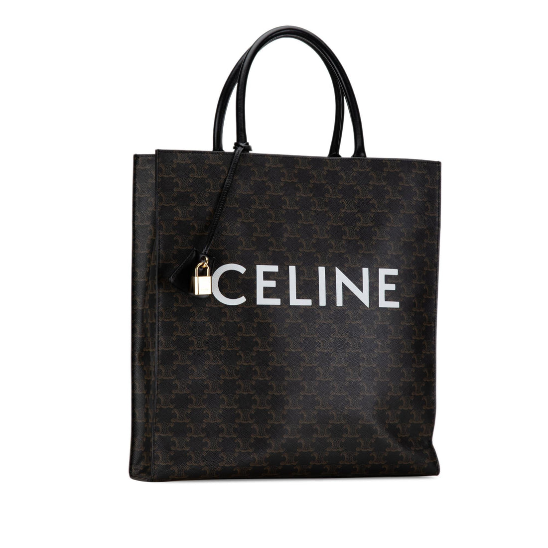 Celine Large Triomphe Coated Canvas Cabas Vertical Tote