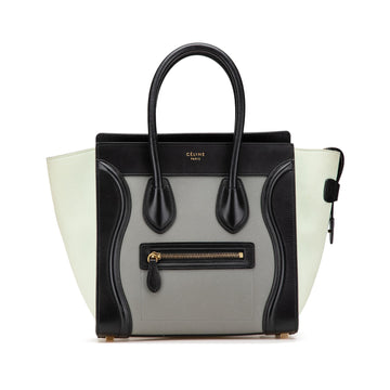 Celine Micro Tricolor Leather Luggage Tote