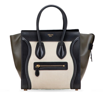 Celine Micro Tricolor Leather Luggage Tote