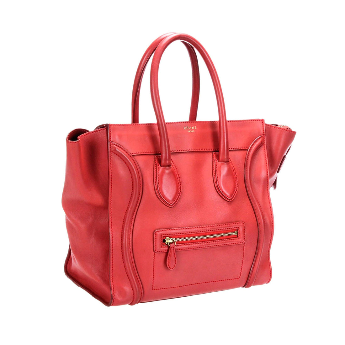 Celine Mini Luggage Leather Tote Bag (SHG-DKLFNT)