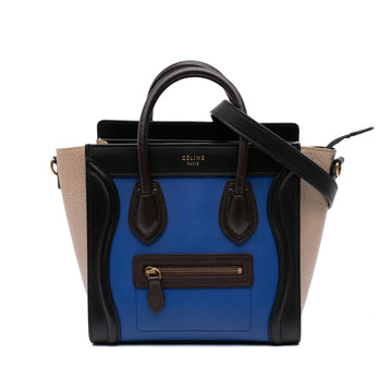 Celine Nano Tricolor Leather Luggage Tote