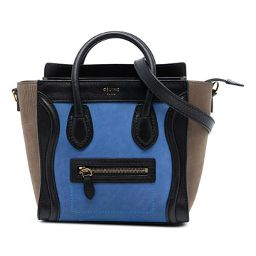 Celine Nano Tricolor Nubuck and Calfskin Luggage Tote