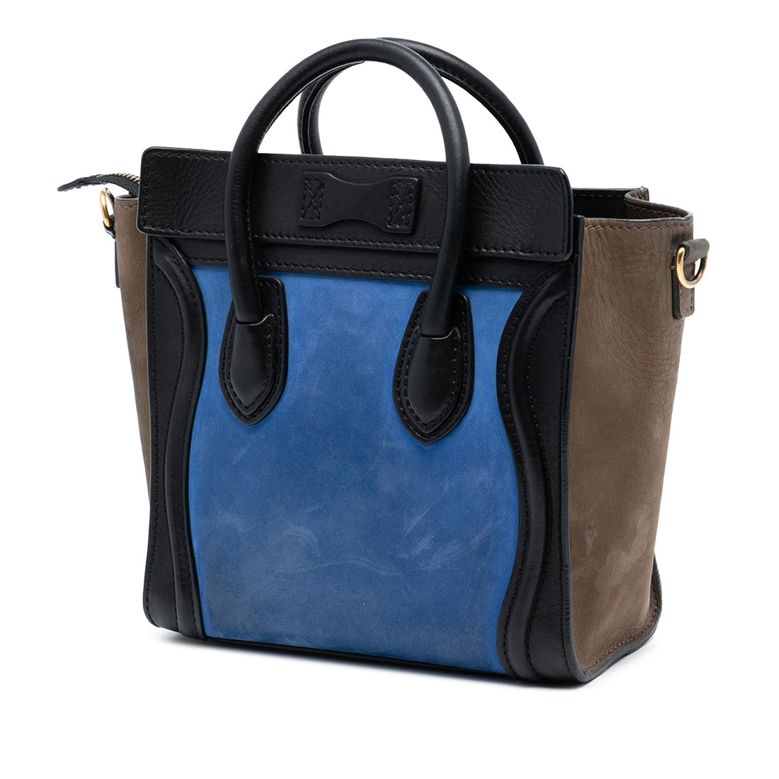 Celine Nano Tricolor Nubuck and Calfskin Luggage Tote