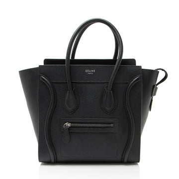 Celine Pebbled Leather Micro Luggage Tote
