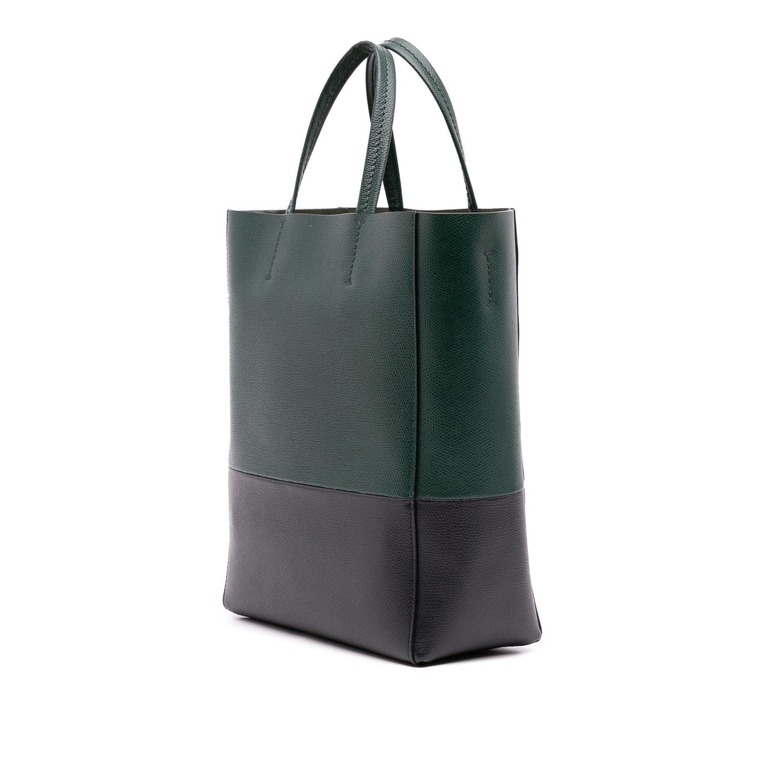 Celine Small Bicolor Grained Calfskin Vertical Cabas Tote