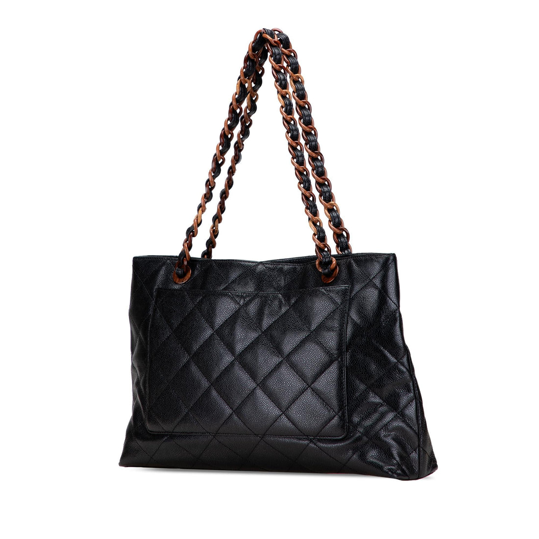 Chanel CC Quilted Caviar Tortoise Chain Tote
