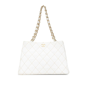 Chanel CC Quilted Lambskin Wild Stitch Tote