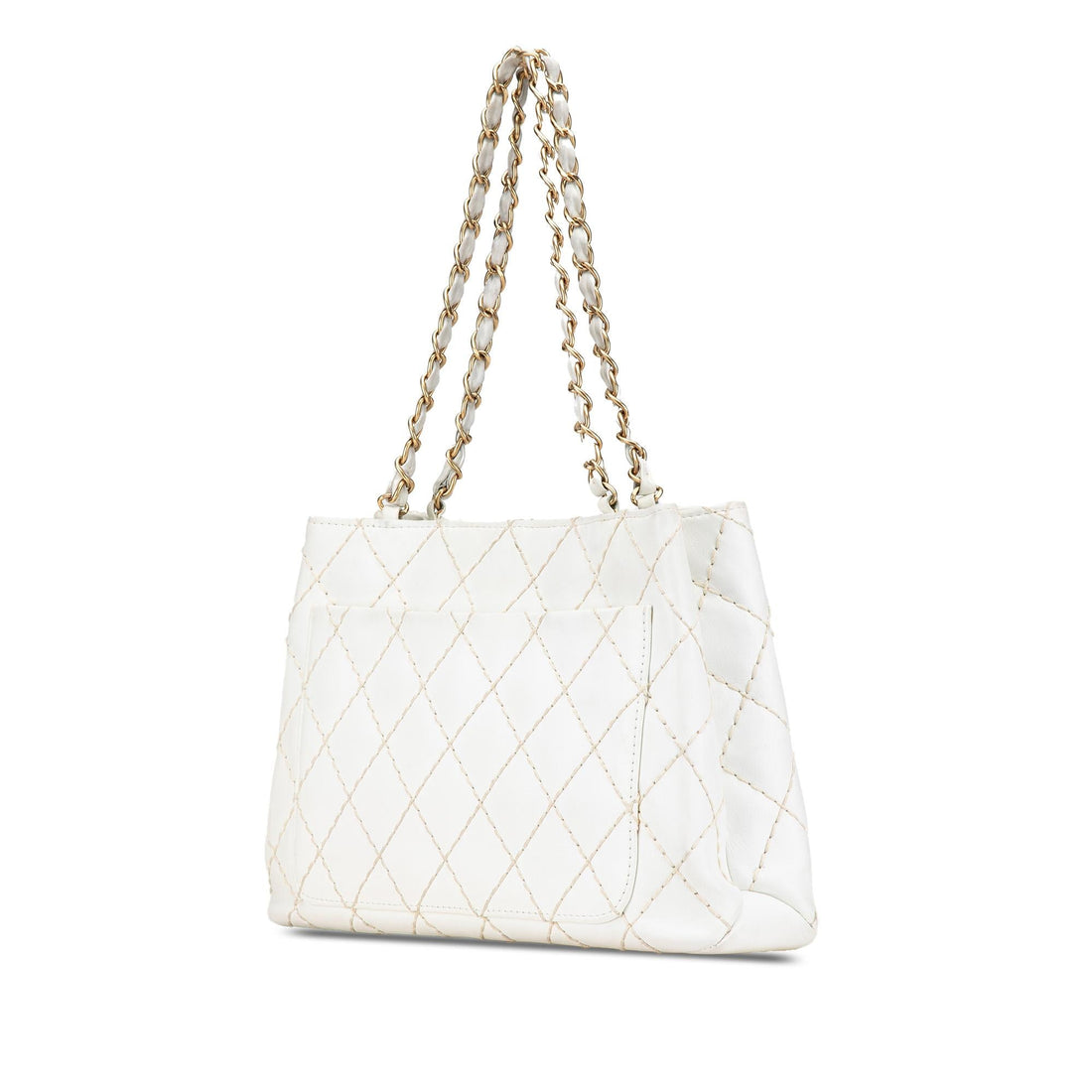 Chanel CC Quilted Lambskin Wild Stitch Tote