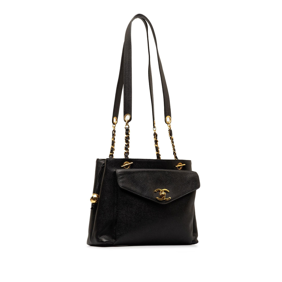 Chanel Caviar Front Pocket Chain Tote (SHG-XrkGWG)