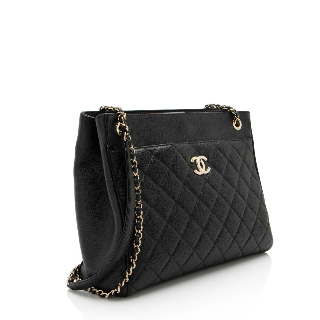 Chanel Caviar Leather In Out Flap Shopping Tote
