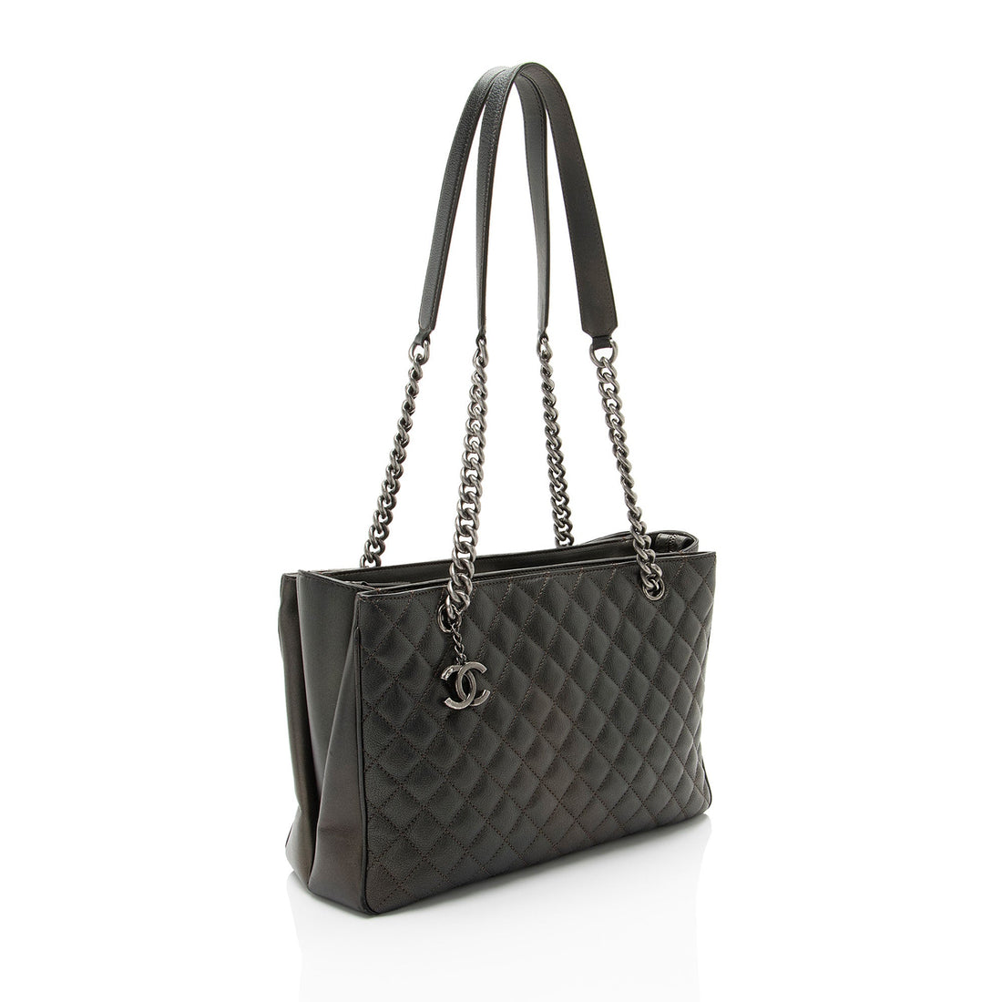 Chanel Metallic Caviar Leather Rock In Rome Medium Tote