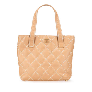 Chanel Small CC Calfskin Wild Stitch Tote