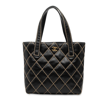 Chanel Small CC Quilted Calfskin Wild Stitch Tote