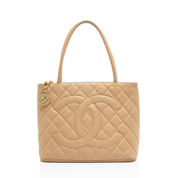 Chanel Vintage Caviar Leather Medallion Tote