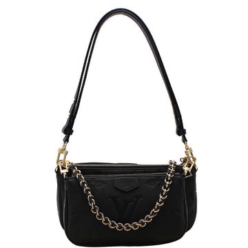 LOUIS VUITTON  Multi Pochette Empreinte Leather Accessories Bag Black