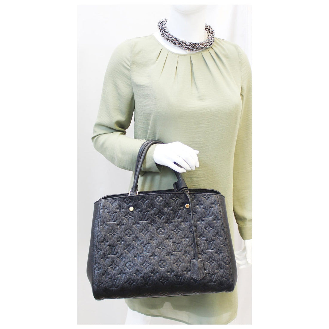 LOUIS VUITTON Montaigne GM Monogram Empreinte Noir Black Handbag