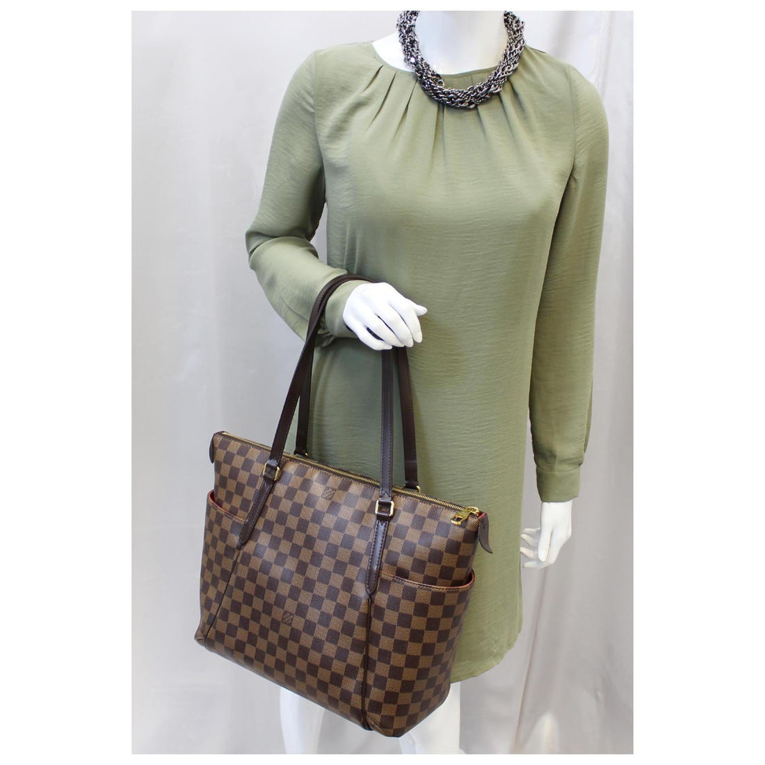 LOUIS VUITTON Totally MM Damier Ebene Shoulder Handbag