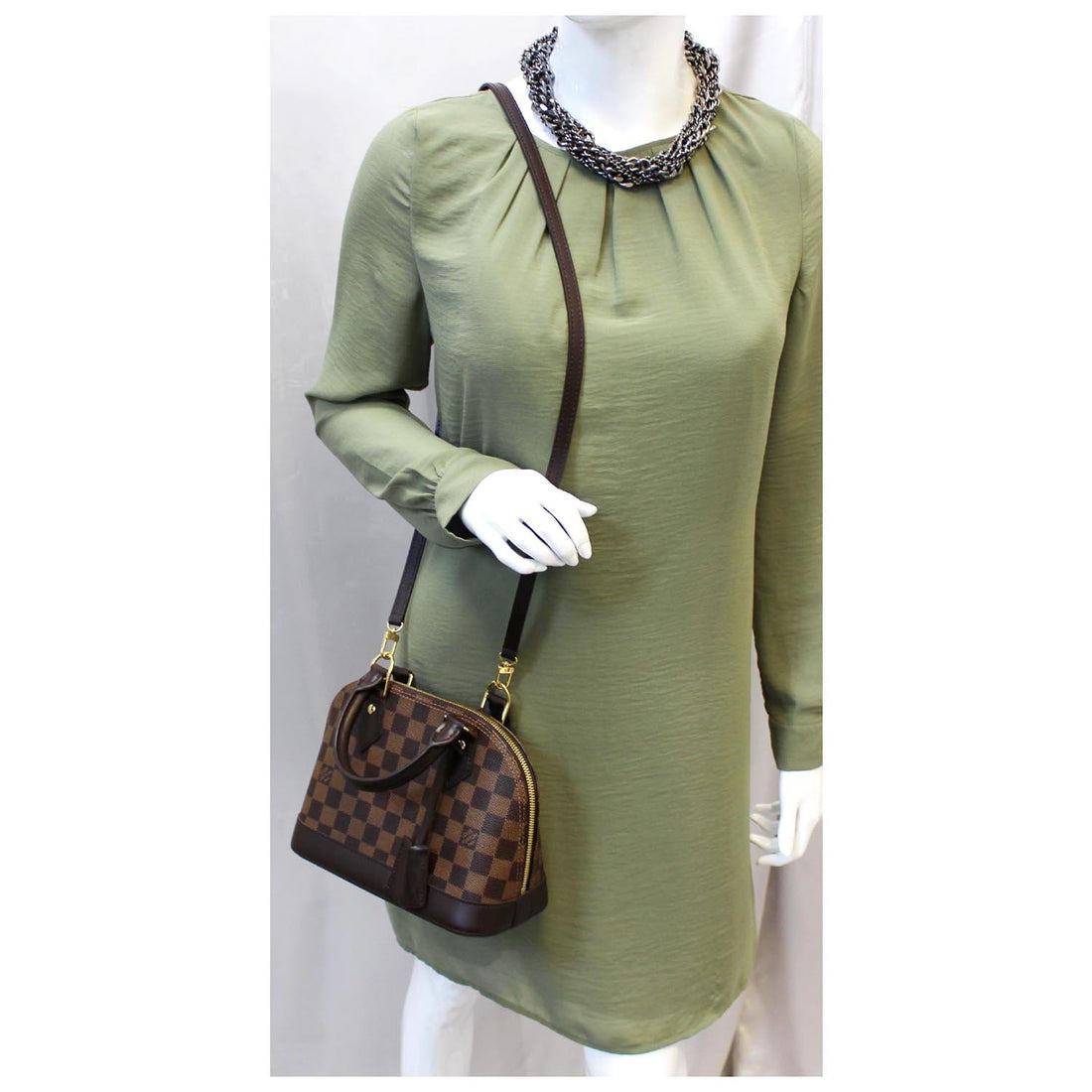 LOUIS VUITTON Alma BB Damier Ebene Satchel Crossbody Bag
