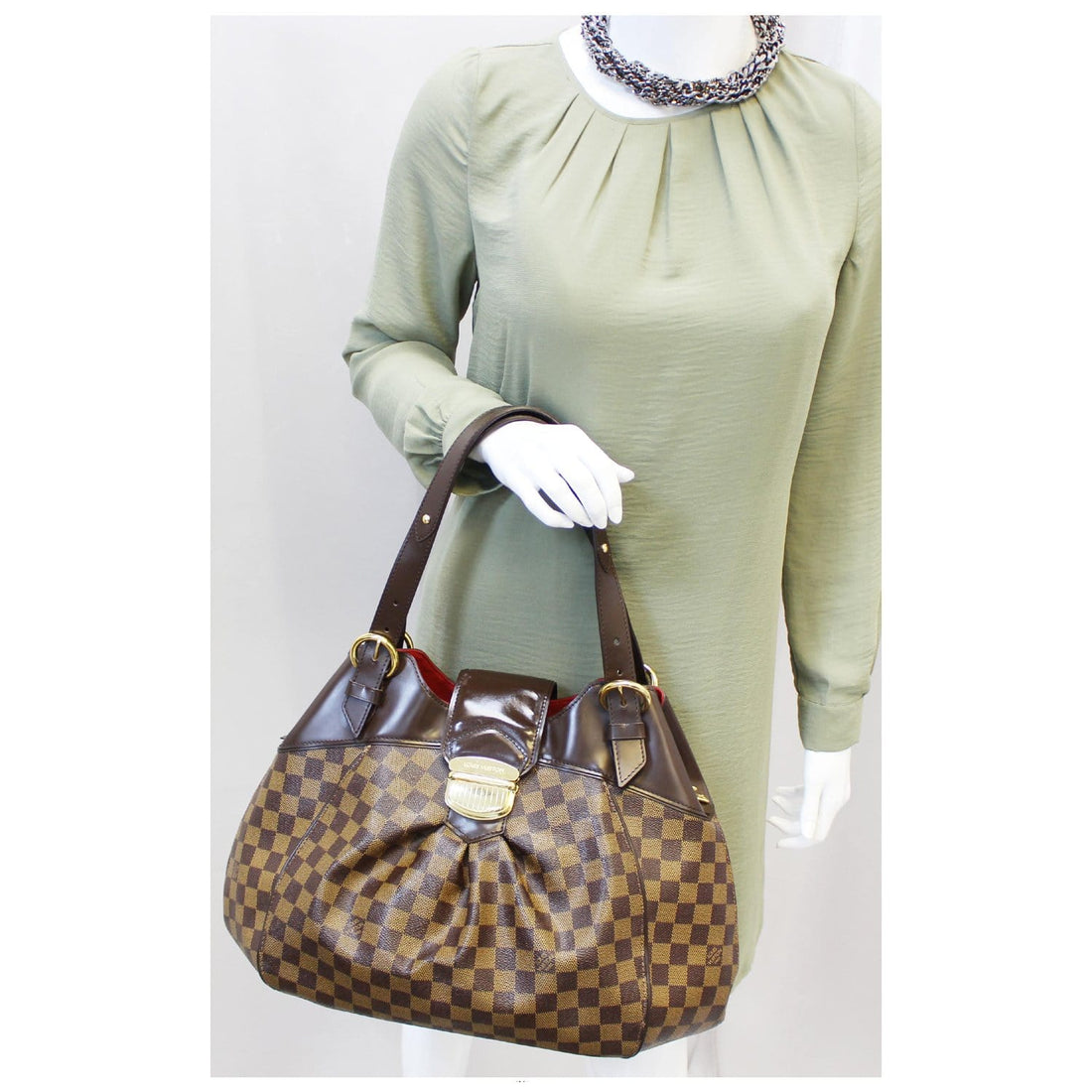 LOUIS VUITTON Sistina GM Damier Ebene Shoulder Handbag