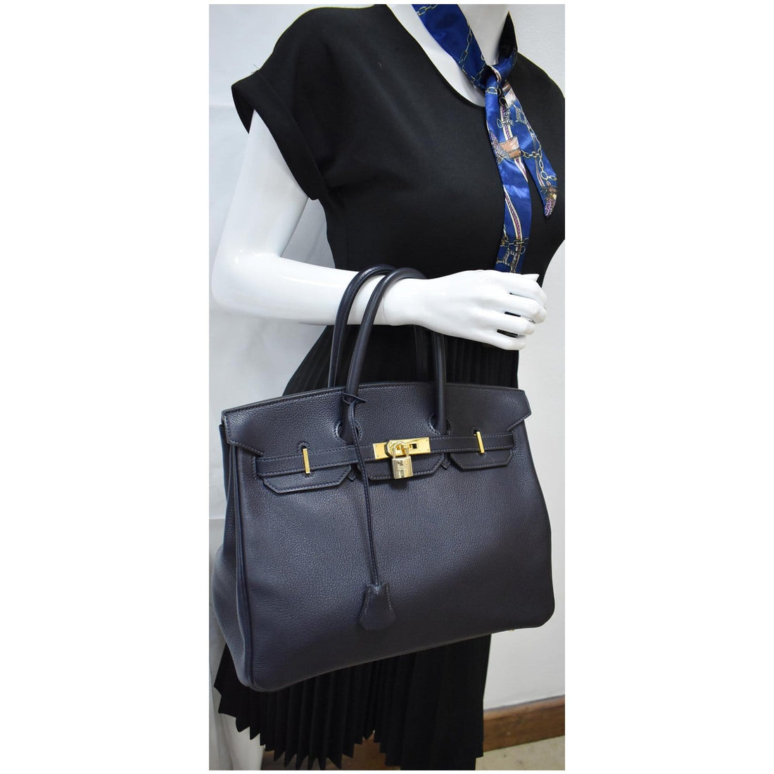 HERMES Birkin 35 Togo Leather Tote Bag Black