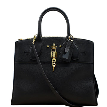 LOUIS VUITTON City Steamer MM Leather Shoulder Bag Noir