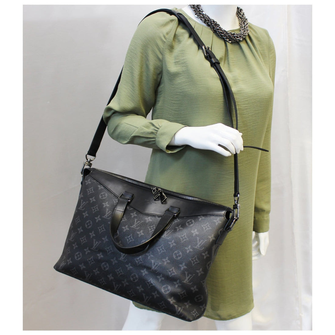 LOUIS VUITTON Briefcase Explorer Monogram Eclipse Shoulder Bag