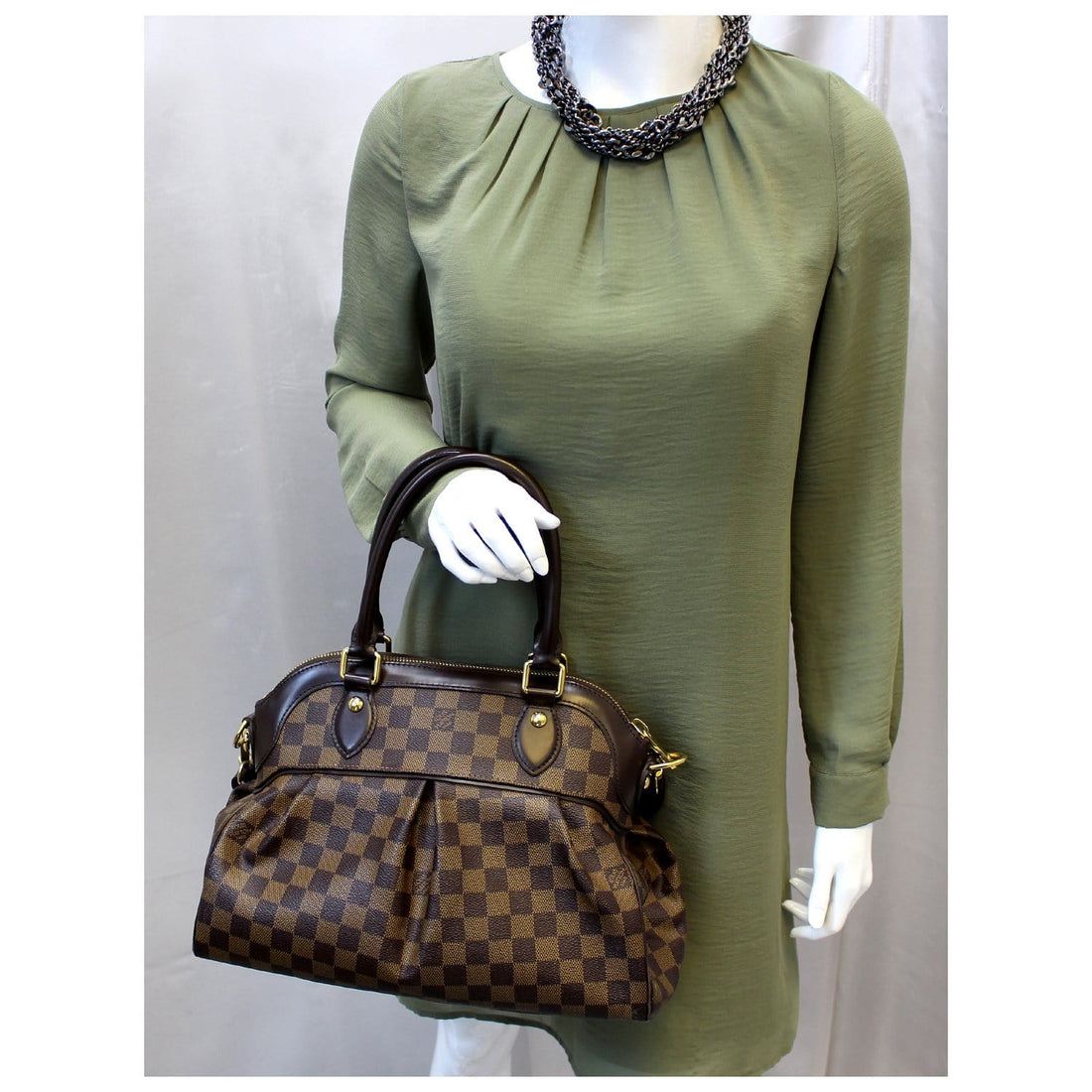 LOUIS VUITTON Trevi PM Damier Ebene Brown Shoulder Bag