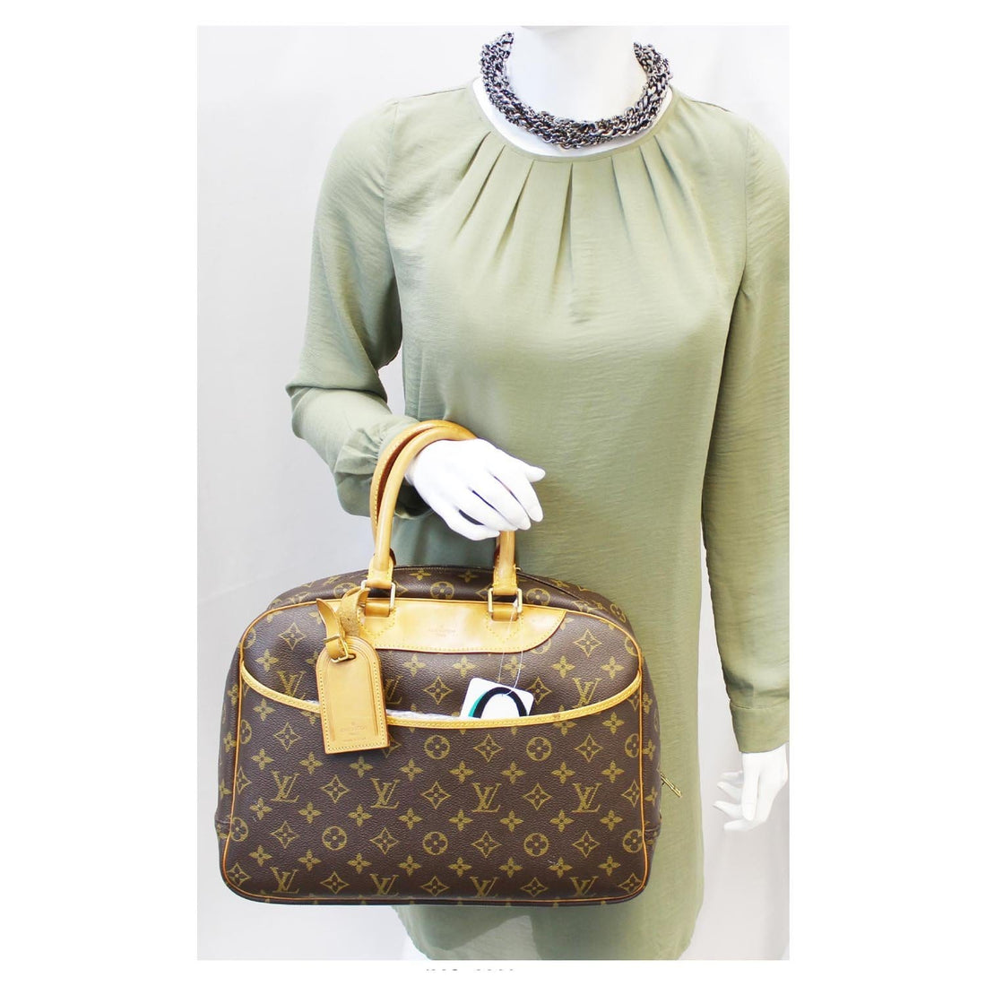 LOUIS VUITTON Deauville Monogram Canvas Satchel Bag
