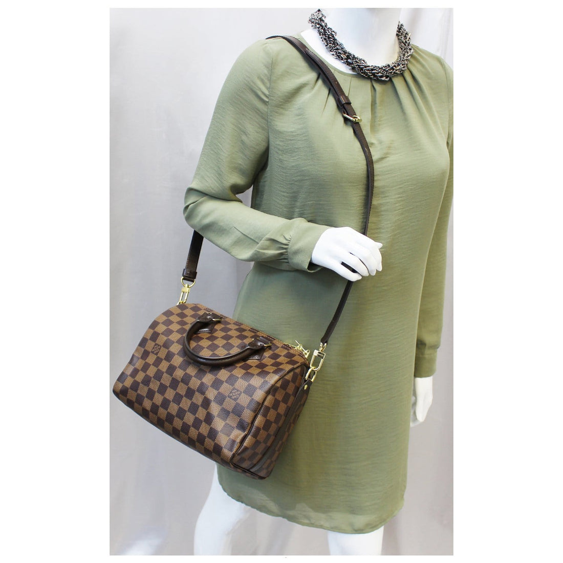 LOUIS VUITTON Speedy 25 Bandouliere Damier Ebene Shoulder Bag