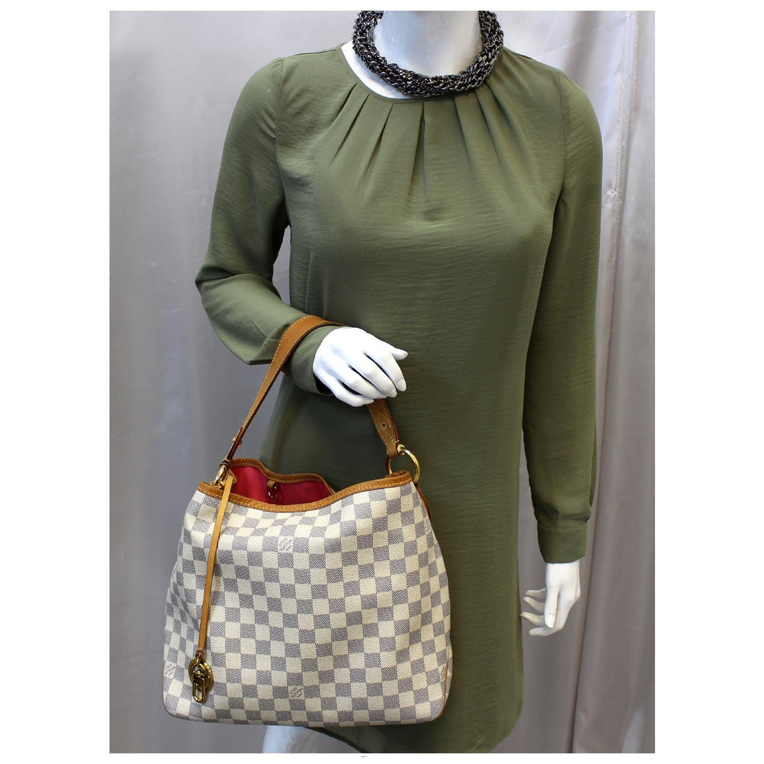 LOUIS VUITTON Delightful PM Damier Azur Shoulder Hobo Bag