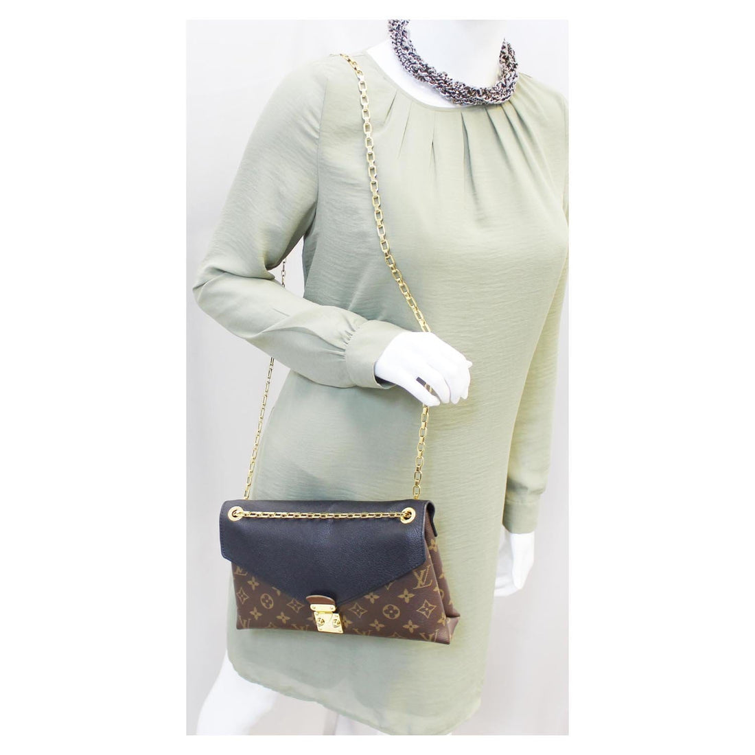 LOUIS VUITTON Pallas Chain Monogram Canvas Crossbody Bag