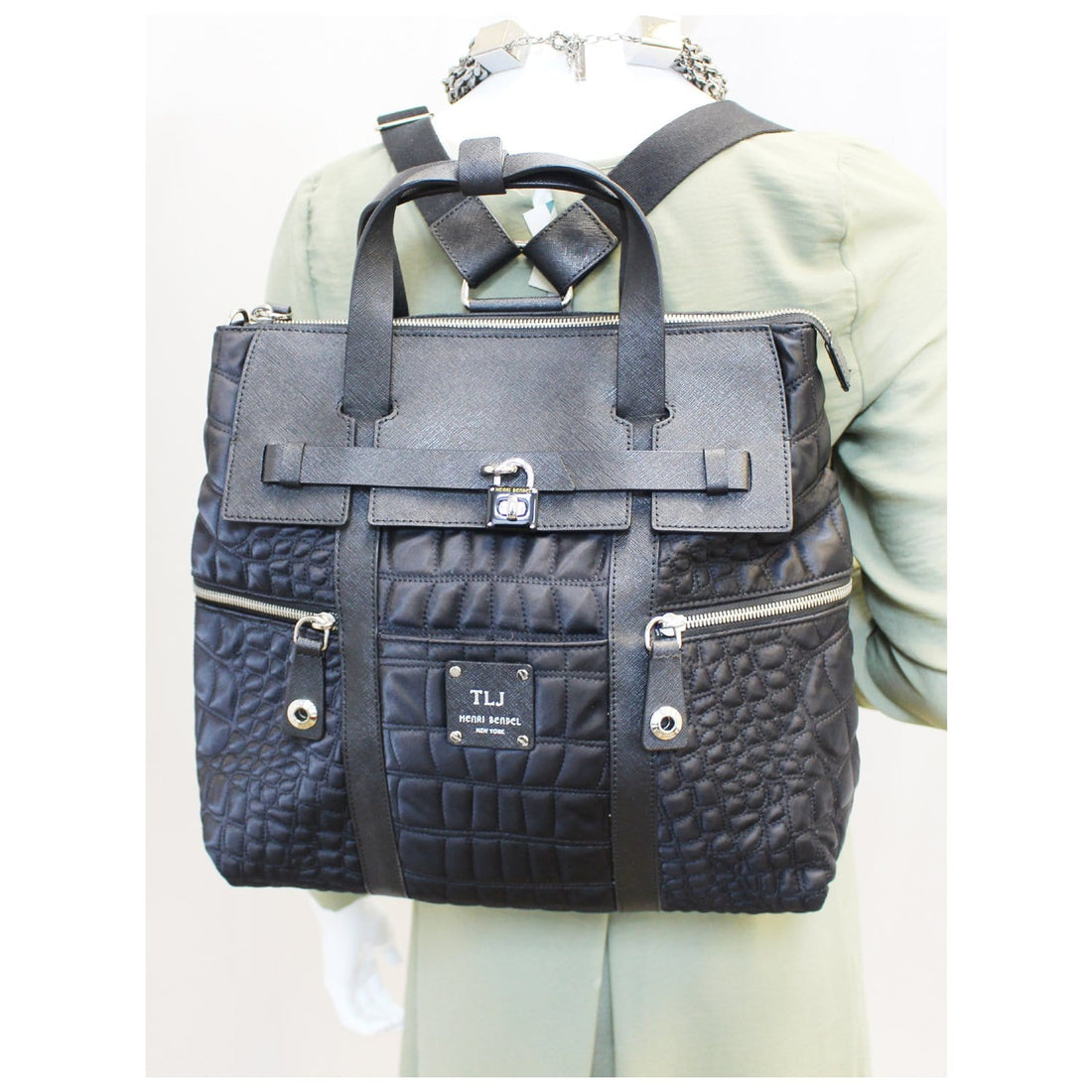 Henri Bendel Jetsetter Convertible Backpack Black