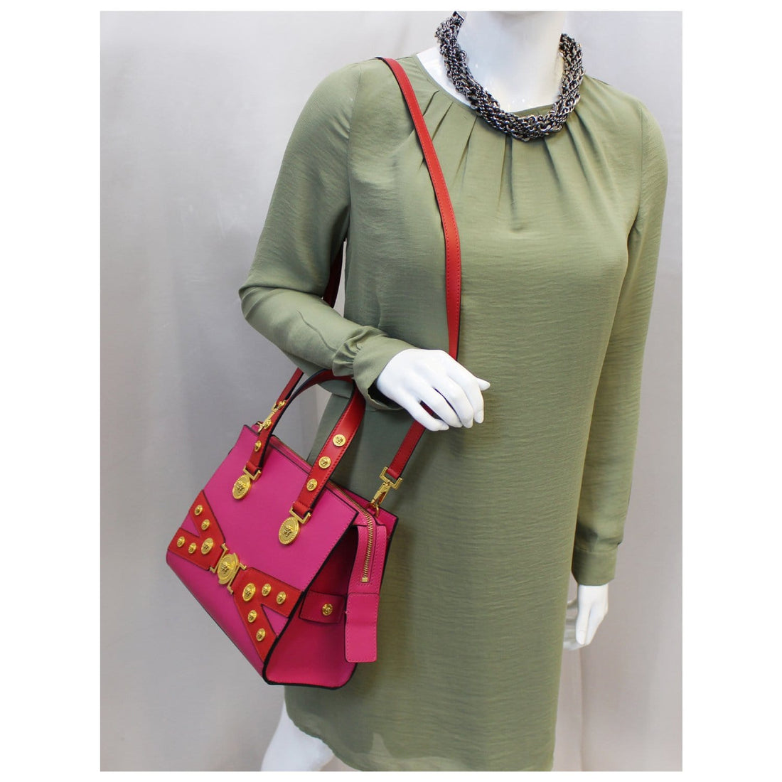 Versace Medusa Stud Tribute Tote Shoulder Bag