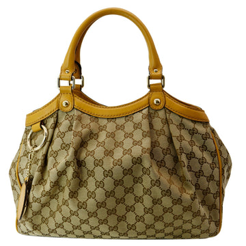 GUCCI Sukey Medium GG Canvas Tote Bag Beige 211944
