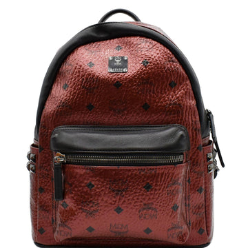 MCM Stark Small Visetos Backpack Bag Metallic Red