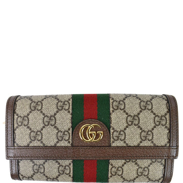 Gucci Ophidia GG Continental Supreme Canvas Wallet Beige 523153