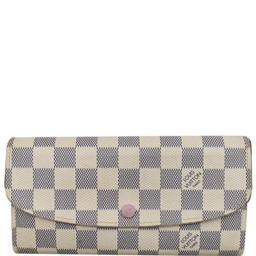 LOUIS VUITTON Emilie Damier Azur Wallet Rose Ballerine