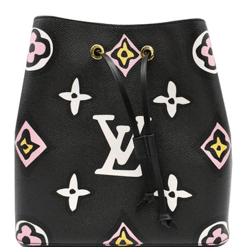 LOUIS VUITTON NeoNoe MM Wild At Heart Monogram Canvas Shoulder Bag Black