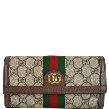GUCCI Ophidia GG Continental Supreme Canvas Wallet Beige 523153
