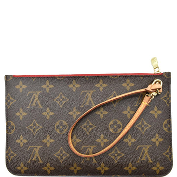 LOUIS VUITTON Pochette Wristlet Monogram Canvas Neverfull MM Brown