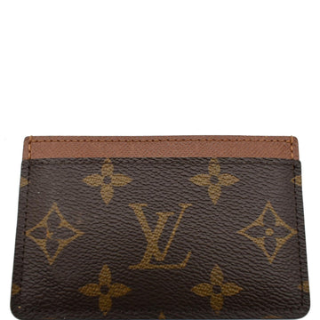 LOUIS VUITTON Card Holder Monogram Canvas Brown
